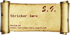 Stricker Imre névjegykártya